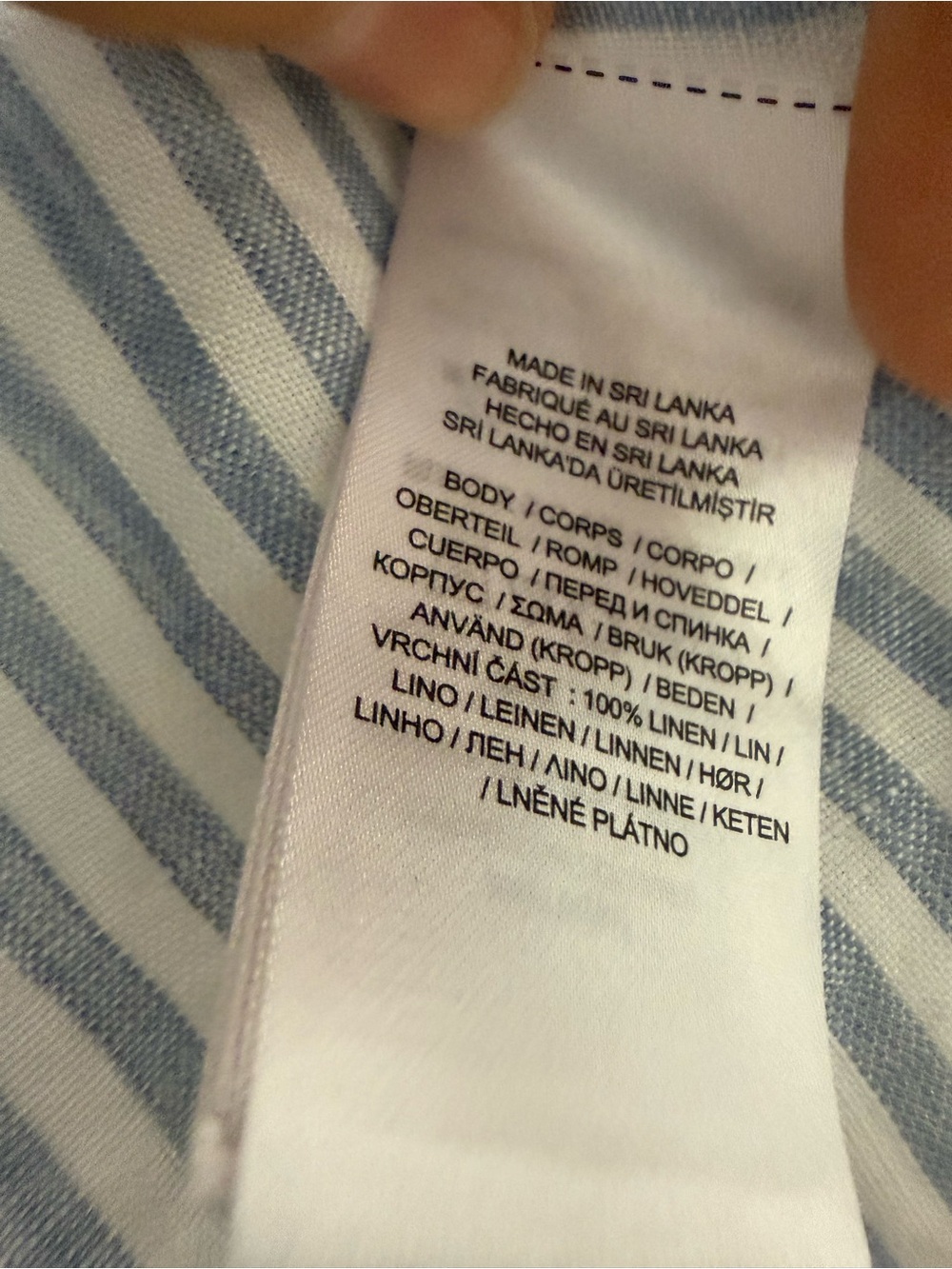 Ralph Lauren Blue and White Striped Tie-Front Button-Down Shirt - Picture 4 of 4